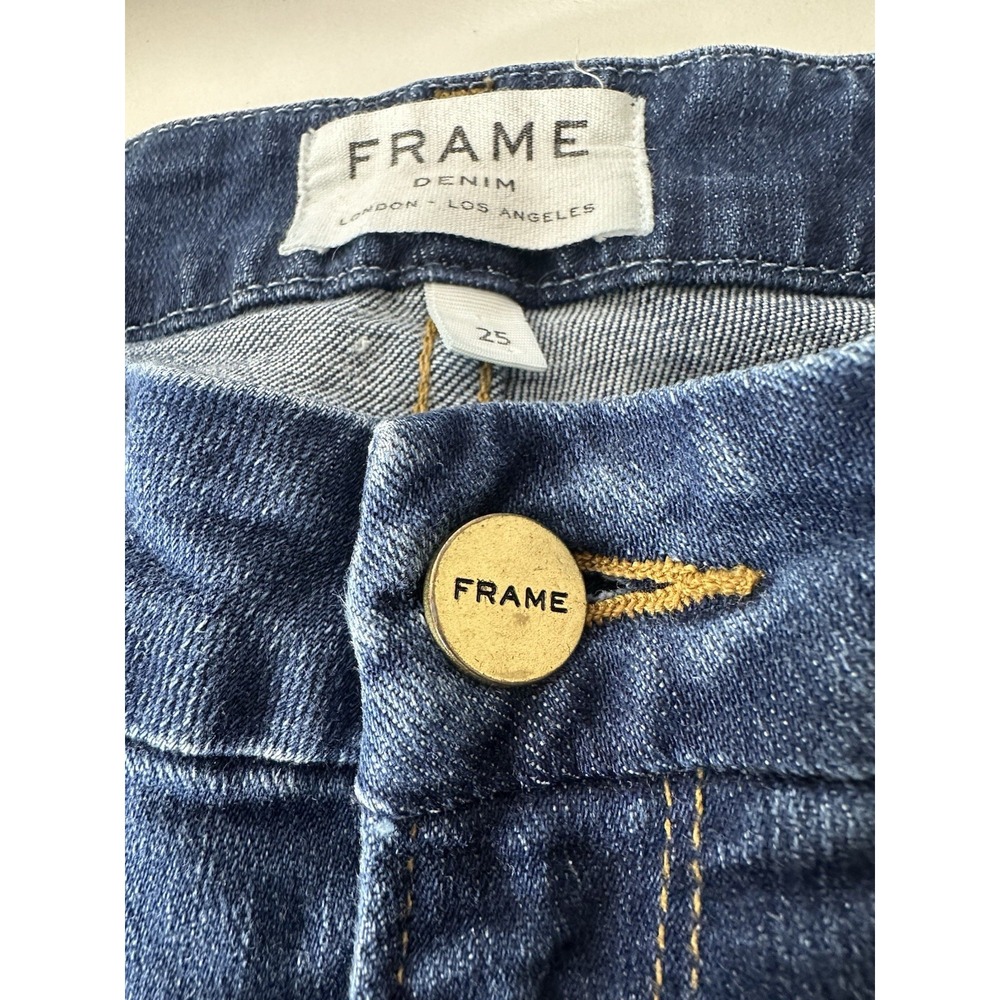 Frame Le Crop Mini Boot Atlas Jeans Women's Size 25 Blue Stretch Designer - Picture 11 of 12